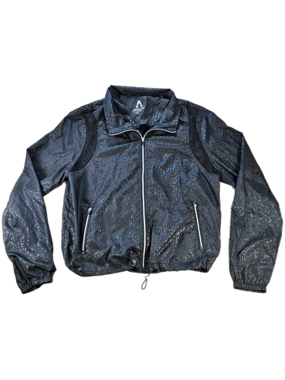 Athletic Collection Women's Activewear Windbreaker Jacket Black Large Mesh